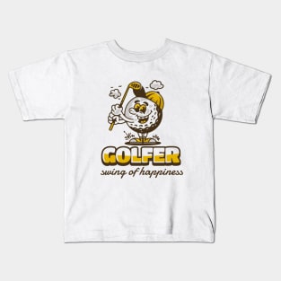 Golfer, swing of happiness Kids T-Shirt